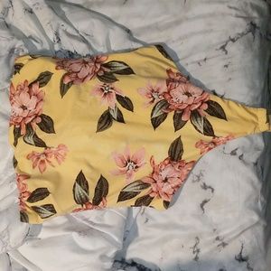 Yellow Strapless Unitard